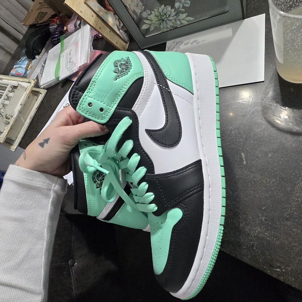 Jordan Athletic Shoes in Mint Green and Black